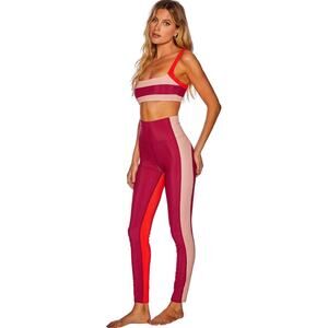 Beach Riot Merlot Colorblock Ribbed High Waist Athletic Leggings Size Small